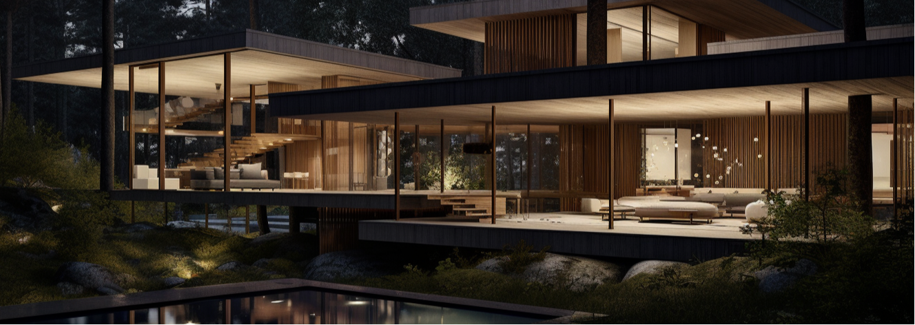 Concept composition of a modern contemporary home.
